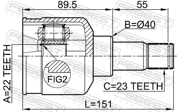 Picture of FEBEST - 2111-FUS - Joint Kit, drive shaft (Final Drive)