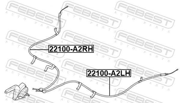 Picture of Cable Pull -  parking brake - FEBEST - 22100-A2LH