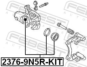 Picture of FEBEST - 2376-9N5R-KIT - Repair Kit, brake caliper (Brake System)