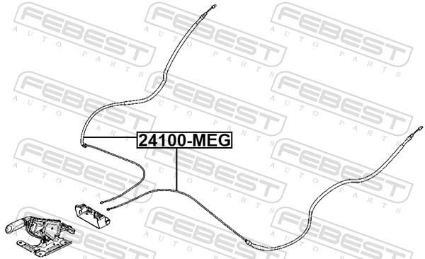 Picture of Cable Pull -  parking brake - FEBEST - 24100-MEG