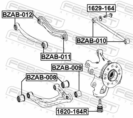 Picture of FEBEST - BZAB-012 - Control Arm-/Trailing Arm Bush (Wheel Suspension)