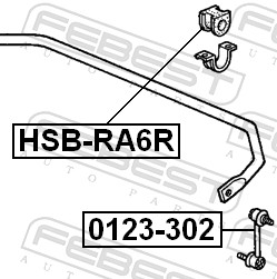 Picture of FEBEST - HSB-RA6R - Stabiliser Mounting (Wheel Suspension)