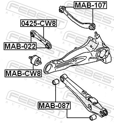 Picture of FEBEST - MAB-CW8 - Control Arm-/Trailing Arm Bush (Wheel Suspension)