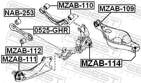 Picture of FEBEST - MZAB-111 - Control Arm-/Trailing Arm Bush (Wheel Suspension)