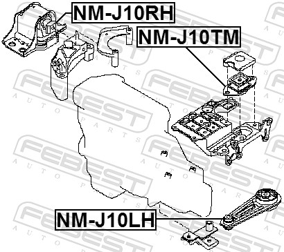 Picture of FEBEST - NM-J10TM - Mounting, manual transmission (Manual Transmission)