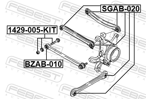 Picture of FEBEST - SGAB-020 - Control Arm-/Trailing Arm Bush (Wheel Suspension)