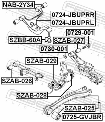 Picture of FEBEST - SZAB-025 - Control Arm-/Trailing Arm Bush (Wheel Suspension)