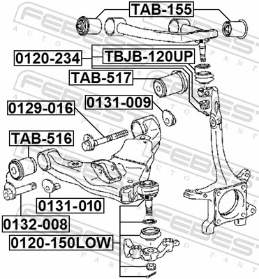 Picture of FEBEST - TAB-516 - Control Arm-/Trailing Arm Bush (Wheel Suspension)