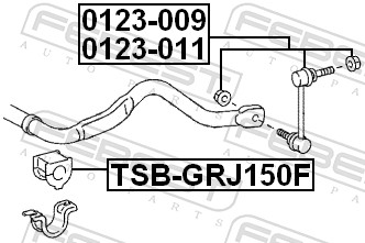 Picture of FEBEST - TSB-GRJ150F - Stabiliser Mounting (Wheel Suspension)