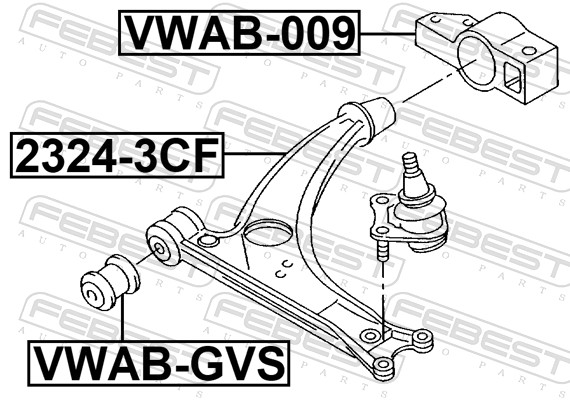 Picture of FEBEST - VWAB-009 - Control Arm-/Trailing Arm Bush (Wheel Suspension)