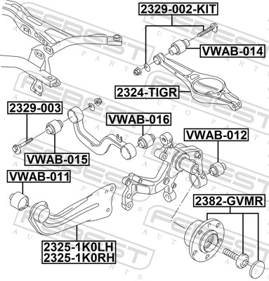 Picture of FEBEST - VWAB-011 - Control Arm-/Trailing Arm Bush (Wheel Suspension)