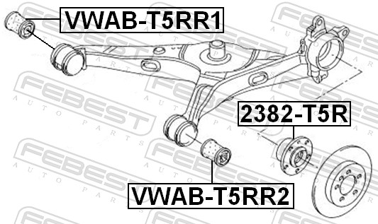Picture of FEBEST - VWAB-T5RR2 - Control Arm-/Trailing Arm Bush (Wheel Suspension)